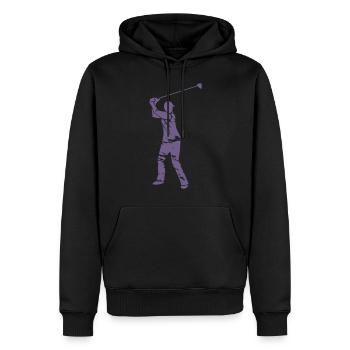 Golf Golfer Silhouette - Weißes Grunge Design - Männer Premium Bio Hoodie - Schwarz - Vorne - Nico (187cm)
