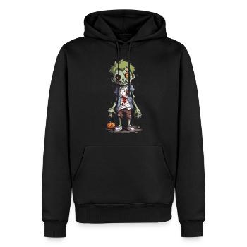 Cartoon Zombie Ghul Halloween Nacht - Männer Premium Bio Hoodie - Schwarz - Vorne - Nico (187cm)