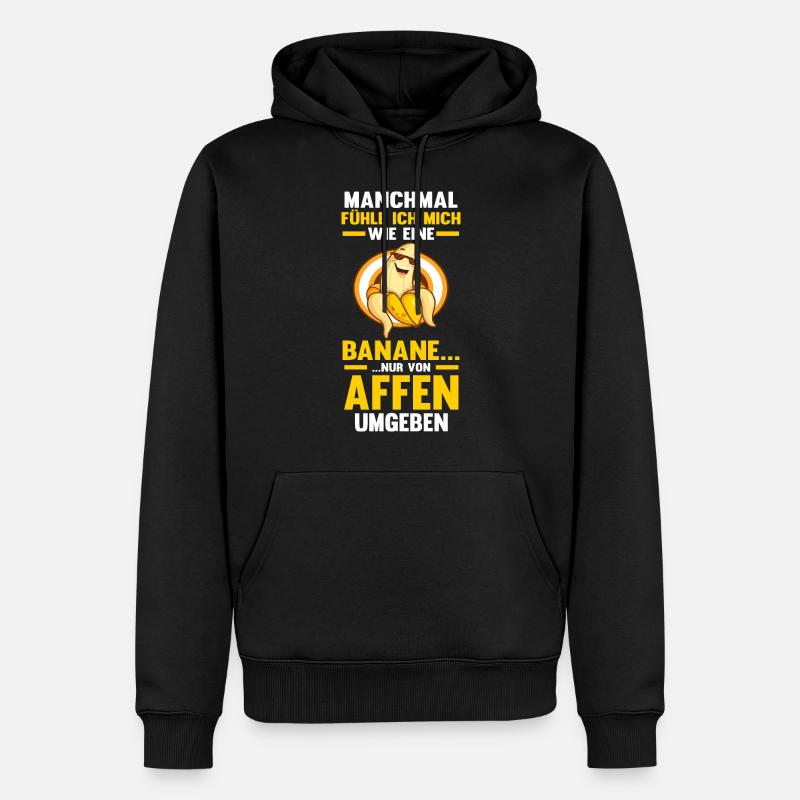Früchte Affe Banane - Männer Premium Bio Hoodie - Schwarz