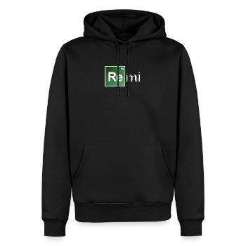 Remi - Sweat à capuche Premium bio Homme - noir - Devant - Nico (187cm)