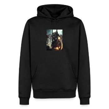 Zombie Biker2 - Männer Premium Bio Hoodie - Schwarz - Vorne - Nico (187cm)