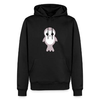 Kawaii phoque phoques phoques phoques animaux kawaii - Sweat à capuche Premium bio Homme - noir - Devant - Nico (187cm)
