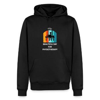 Physiotherapeut Humorvoll Geschenk Spruch Lustig - Männer Premium Bio Hoodie - Schwarz - Vorne - Nico (187cm)