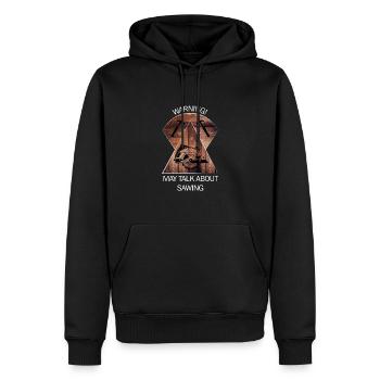 Charpentier, charpentier, charpentier, charpentier, artisan, bois - Sweat à capuche Premium bio Homme - noir - Devant - Nico (187cm)