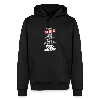 Holzfäller-Holz machen - Männer Premium Bio Hoodie - Schwarz - Vorne - Nico (187cm)