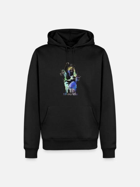pele,fußballer,rip,brazilianer, graffiti - Männer Premium Bio Hoodie - Schwarz