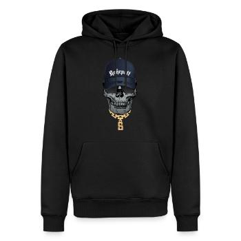 Cool skull Hip Hop Style lettrage Ruhrpott - Sweat à capuche Premium bio Homme - noir - Devant - Nico (187cm)