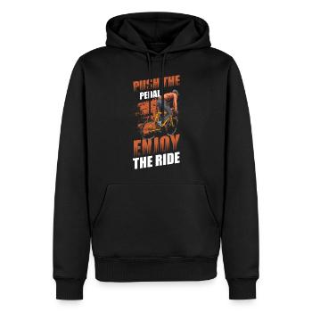 Vélo Vélo Tour à vélo - Sweat à capuche Premium bio Homme - noir - Devant - Nico (187cm)