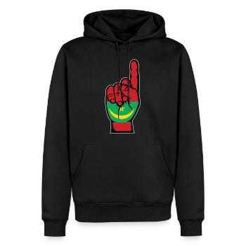 Drapeau de la Mauritanie numéro 1 - Sweat à capuche Premium bio Homme - noir - Devant - Nico (187cm)