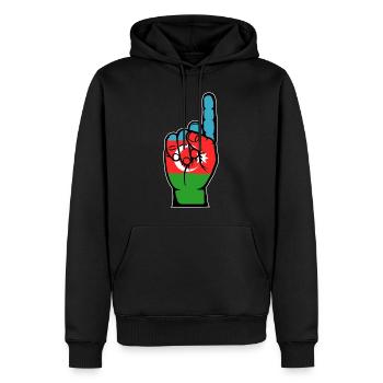 Aserbaidschan Flagge Nummer 1 - Männer Premium Bio Hoodie - Schwarz - Vorne - Nico (187cm)