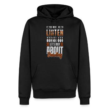 Bowlingkugel Bahn - Männer Premium Bio Hoodie - Schwarz - Vorne - Nico (187cm)