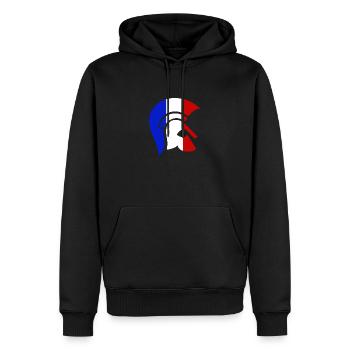 Guerrier Français - Sweat à capuche Premium bio Homme - noir - Devant - Nico (187cm)