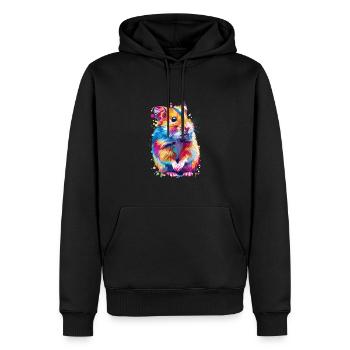 Cute Hamster Rainbow Colors - Men’s Premium Organic Hoodie - black - Front - Nico (187cm)