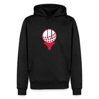 Golfball - Männer Premium Bio Hoodie - Schwarz - Vorne - Nico (187cm)