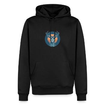 Hirsch Sonnenbrille Reh Rotwild - Männer Premium Bio Hoodie - Schwarz - Vorne - Nico (187cm)