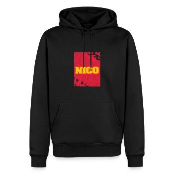 Style und Artwork Nico - Männer Premium Bio Hoodie - Schwarz - Vorne - Nico (187cm)