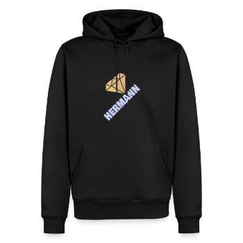 Diamant Précieux Noble Style Hermann - Sweat à capuche Premium bio Homme - noir - Devant - Nico (187cm)