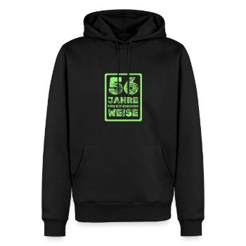 Weisheit 56 - Männer Premium Bio Hoodie - Schwarz - Vorne - Nico (187cm)