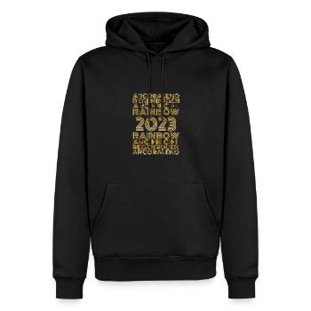 Rainbow 2023 - Männer Premium Bio Hoodie - Schwarz - Vorne - Nico (187cm)
