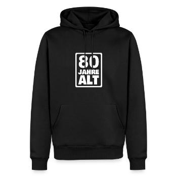 80 - Sweat à capuche Premium bio Homme - noir - Devant - Nico (187cm)