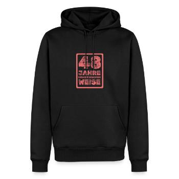 Proverbe 48 - Sweat à capuche Premium bio Homme - noir - Devant - Nico (187cm)