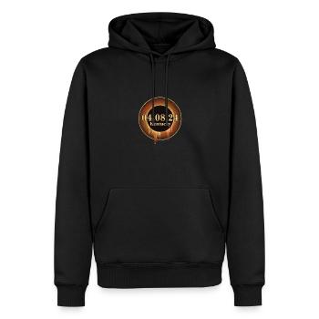 Trajectoire de l’éclipse solaire totale de la totalité Kentucky - Sweat à capuche Premium bio Homme - noir - Devant - Nico (187cm)