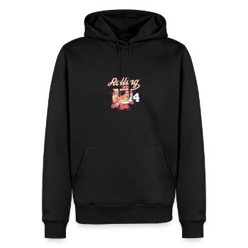 Rouler dans 14 Fête d’anniversaire en patin à roulettes - Sweat à capuche Premium bio Homme - noir - Devant - Nico (187cm)