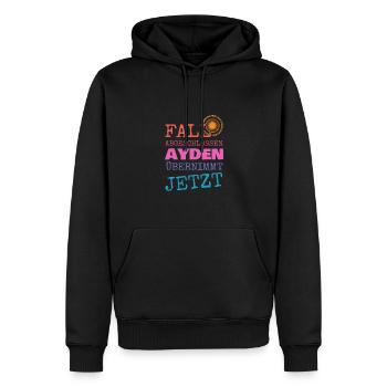 Geschenk für Ayden - Männer Premium Bio Hoodie - Schwarz - Vorne - Nico (187cm)