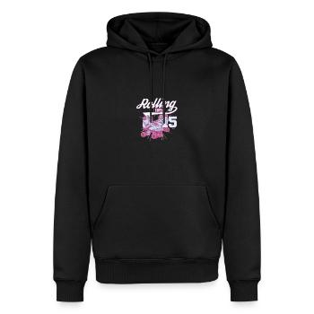 Rouler dans 15 Fête d’anniversaire en patin à roulettes - Sweat à capuche Premium bio Homme - noir - Devant - Nico (187cm)