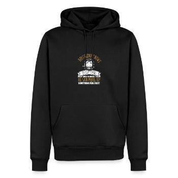 Trophy Boyfriend sait tout, sait tout - Sweat à capuche Premium bio Homme - noir - Devant - Nico (187cm)