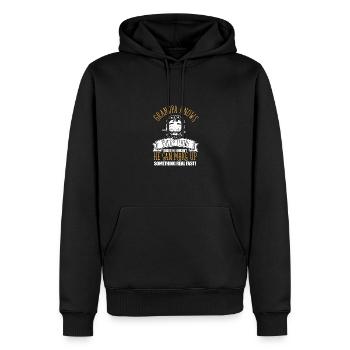 Grandpa Knows Everything Funny Father's Day Dad - Männer Premium Bio Hoodie - Schwarz - Vorne - Nico (187cm)