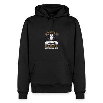 Funny Husband Knows Everything Father's Day Best - Männer Premium Bio Hoodie - Schwarz - Vorne - Nico (187cm)