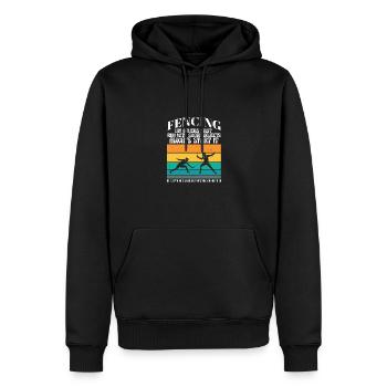 Drôle Escrime Athlète Entraîneur Sports De Combat Épée - Sweat à capuche Premium bio Homme - noir - Devant - Nico (187cm)