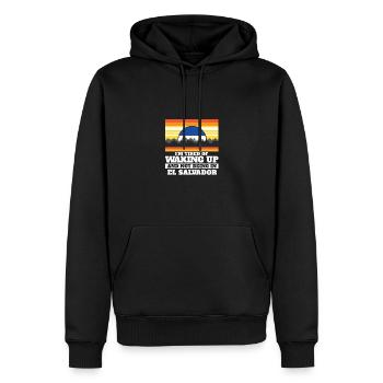 Je suis fatigué de me réveiller et de ne pas être à El - Sweat à capuche Premium bio Homme - noir - Devant - Nico (187cm)