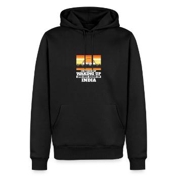Im Tired of Waking Up and Not Being In India - Männer Premium Bio Hoodie - Schwarz - Vorne - Nico (187cm)