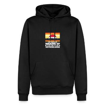 J’en ai marre de me réveiller et de ne pas être à l’intérieur - Sweat à capuche Premium bio Homme - noir - Devant - Nico (187cm)