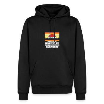 J’en ai marre de me réveiller et de ne pas être au Paraguay - Sweat à capuche Premium bio Homme - noir - Devant - Nico (187cm)