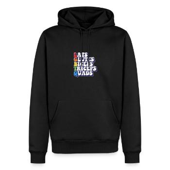 LGBTQ Rainbow Pride Lats Glutes Biceps Triceps - Männer Premium Bio Hoodie - Schwarz - Vorne - Nico (187cm)
