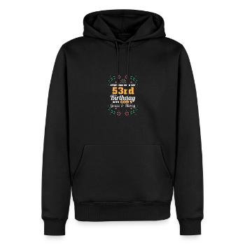 À l’occasion de mon 53e anniversaire religieux - Sweat à capuche Premium bio Homme - noir - Devant - Nico (187cm)