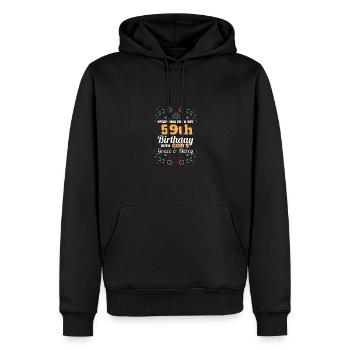 À l’occasion de mon 59e anniversaire religieux - Sweat à capuche Premium bio Homme - noir - Devant - Nico (187cm)