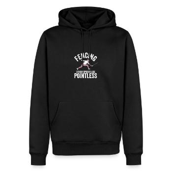 L’escrime d’autres sports sont des combats à l’épée inutiles - Sweat à capuche Premium bio Homme - noir - Devant - Nico (187cm)