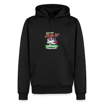 Straight Trippin' To Australia With My Tribe - Men’s Premium Organic Hoodie - black - Front - Nico (187cm)