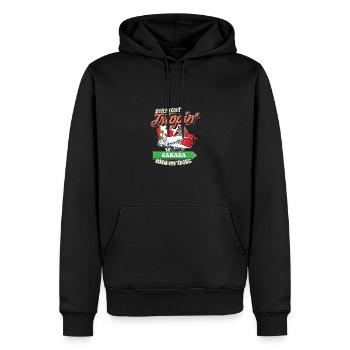Voyage direct au Canada avec ma famille tribe - Sweat à capuche Premium bio Homme - noir - Devant - Nico (187cm)