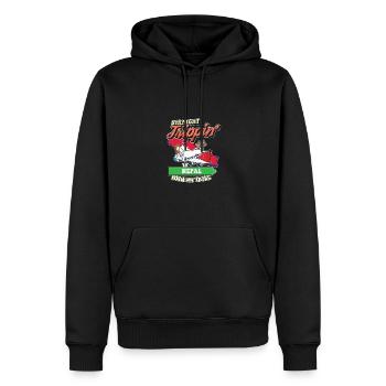 Voyage direct au Népal avec ma famille de tribu - Sweat à capuche Premium bio Homme - noir - Devant - Nico (187cm)