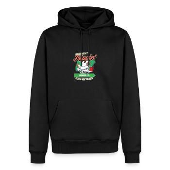 Voyage direct au Nigeria avec ma famille tribe - Sweat à capuche Premium bio Homme - noir - Devant - Nico (187cm)