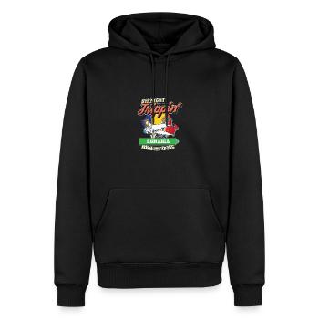 Voyage direct en Roumanie avec ma famille de tribu - Sweat à capuche Premium bio Homme - noir - Devant - Nico (187cm)