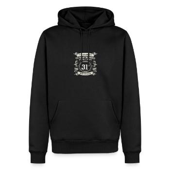 Trop béni pour être stressé 31e anniversaire - Sweat à capuche Premium bio Homme - noir - Devant - Nico (187cm)