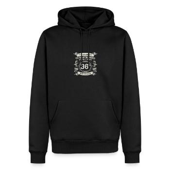 Trop béni pour être stressé 36e anniversaire - Sweat à capuche Premium bio Homme - noir - Devant - Nico (187cm)