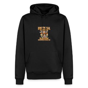 Animal de soutien émotionnel Il crie Boston Terrier - Sweat à capuche Premium bio Homme - noir - Devant - Nico (187cm)