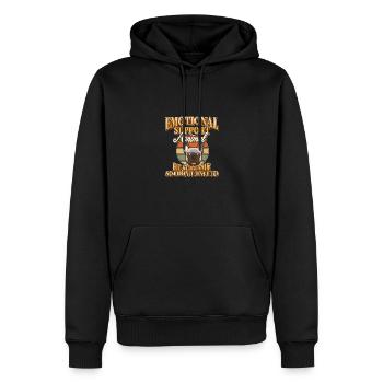 Emotionales Unterstützungstier Er schreit, damit ich es nicht tue - Männer Premium Bio Hoodie - Schwarz - Vorne - Nico (187cm)